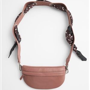 Zara leather scarf trim crossbody bag